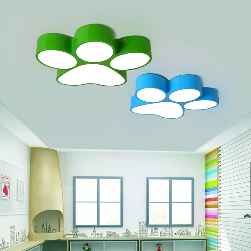Pasillo Inicio Paw Techo Ligero Acrílico Niños Encantadores LED Flushmount Luz