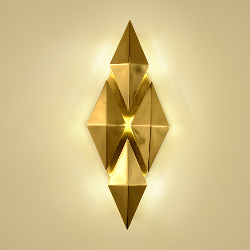 7 "/11" W Rhombus Metallleuchte Licht Kolonialstil 9/4-Licht Goldene Wandmontage Beleuchtung