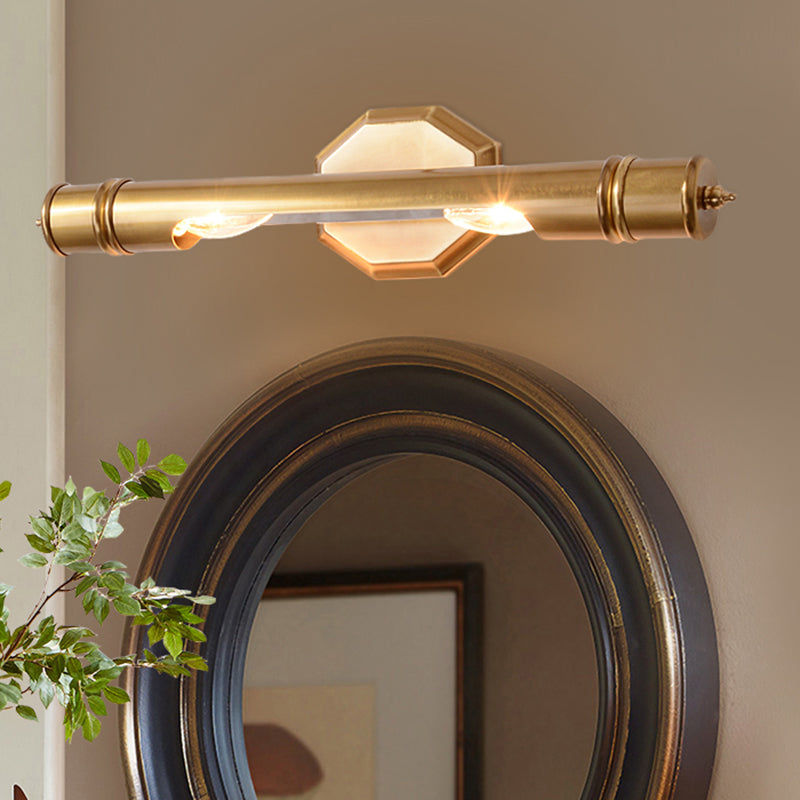Messingmastwand montiertes Waschtisch Licht Retro Metal 14 "/18" Breite 2 Lampen Bad Badezimmerleuchte