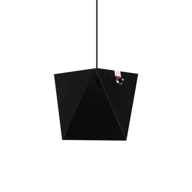 Metallic Trapezoid Hanging Light Fixture Nordic Black/White LED Pendant Lighting in Warm/White Light