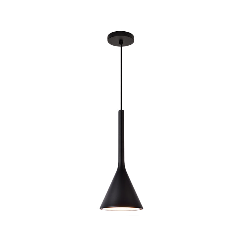 Trumpette Metallic Hanging Lamp Nordic Style 1 Bulbe Red / Blanc / Black Finish Down Lighting Pendentif