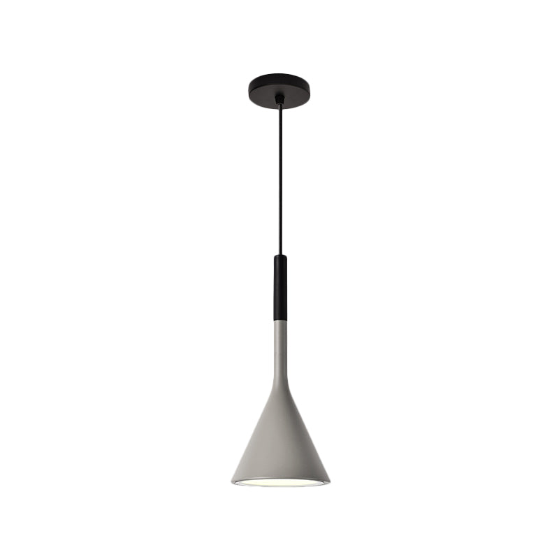 Trumpette Metallic Hanging Lamp Nordic Style 1 Bulbe Red / Blanc / Black Finish Down Lighting Pendentif