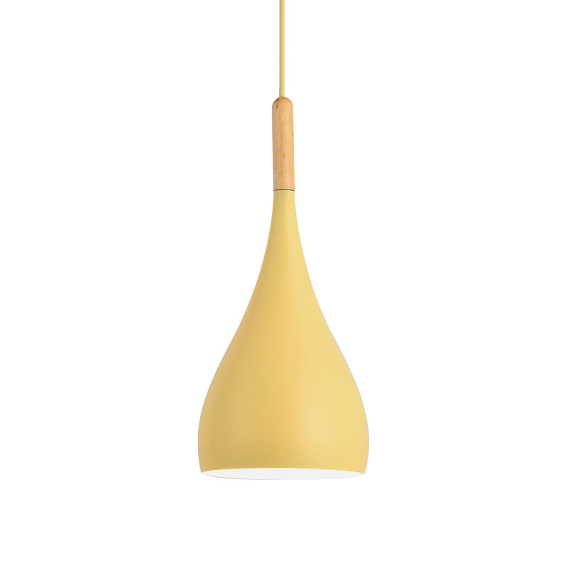 Macaron Raindrop Plafond Pendant Light Light Aluminium 1 Light Dining Room Hanging Lamp Kit en gris / rouge / bleu