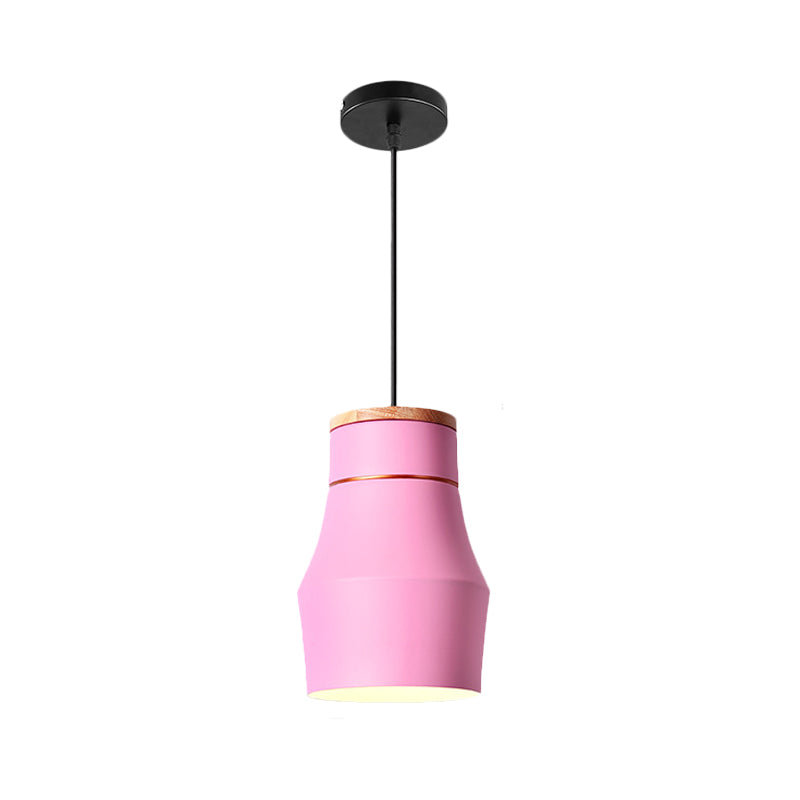 1 bulbo de cocina lámpara de caída de comedor macarroso lámpara de techo colgante con botella/bádminton/cono de metal