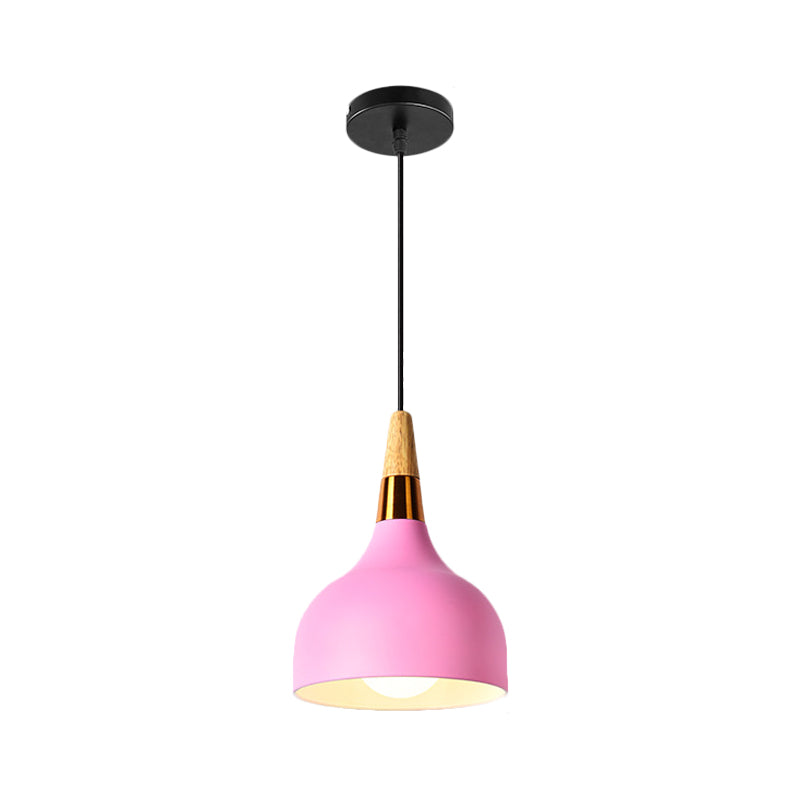 1 bol keuken dinette druppel lamp macaron roze hanger plafondlicht met fles/badminton/kegel metalen schaduw