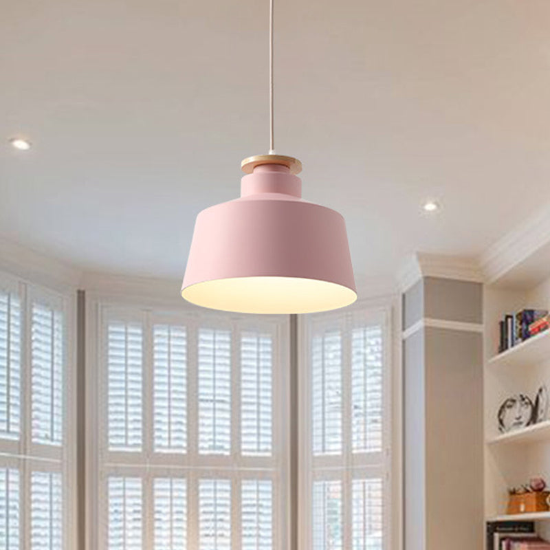 Oignon / bol / chambre à coucher effilée suspension suspension en aluminium 1-Light Macaron Style Lampe en rose / jaune / bleu