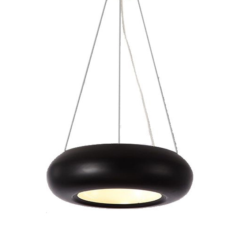 Lámpara de techo LED de hierro de donas moderna 1/3/5 luces de lámpara de araña de oro negro/rosa con cables ajustables