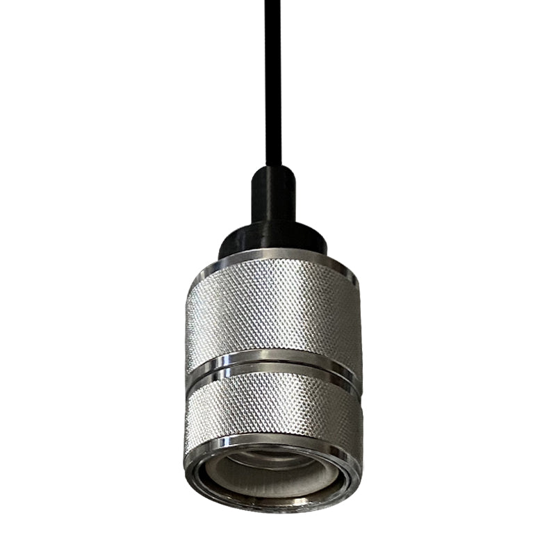 Metallic Open Bulb Pendant Lighting Retro Industrial 1 Light Restaurant Hanging Lamp in Black/Silver