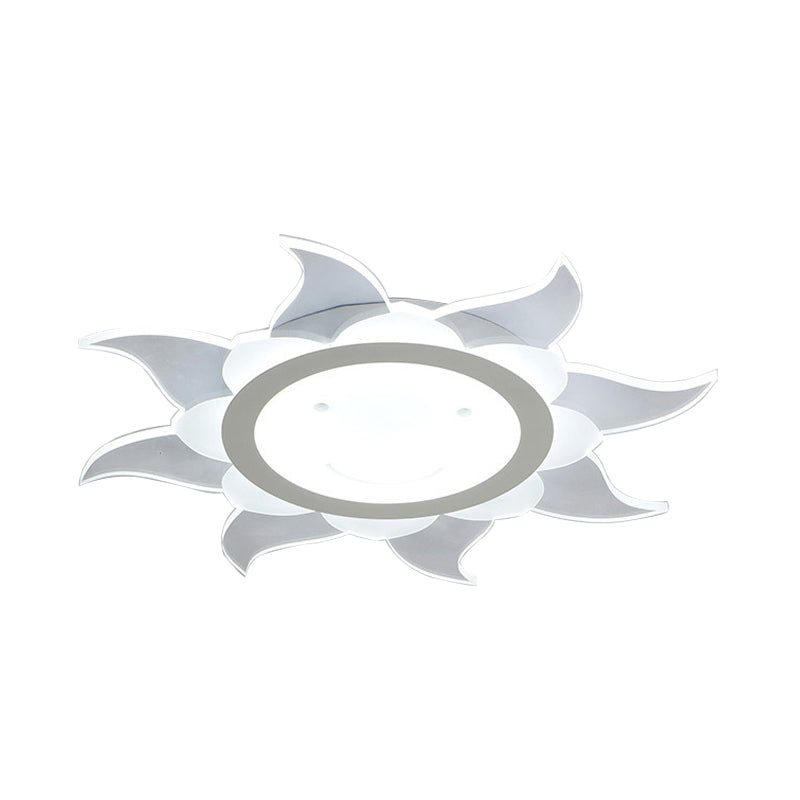 White Blazing Sun Ceiling Mount Light Modern Stylish Acrylic LED Ceiling Lamp for Dining Room