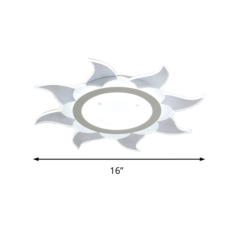 White Blazing Sun Ceiling Mount Light Modern Stylish Acrylic LED Ceiling Lamp for Dining Room