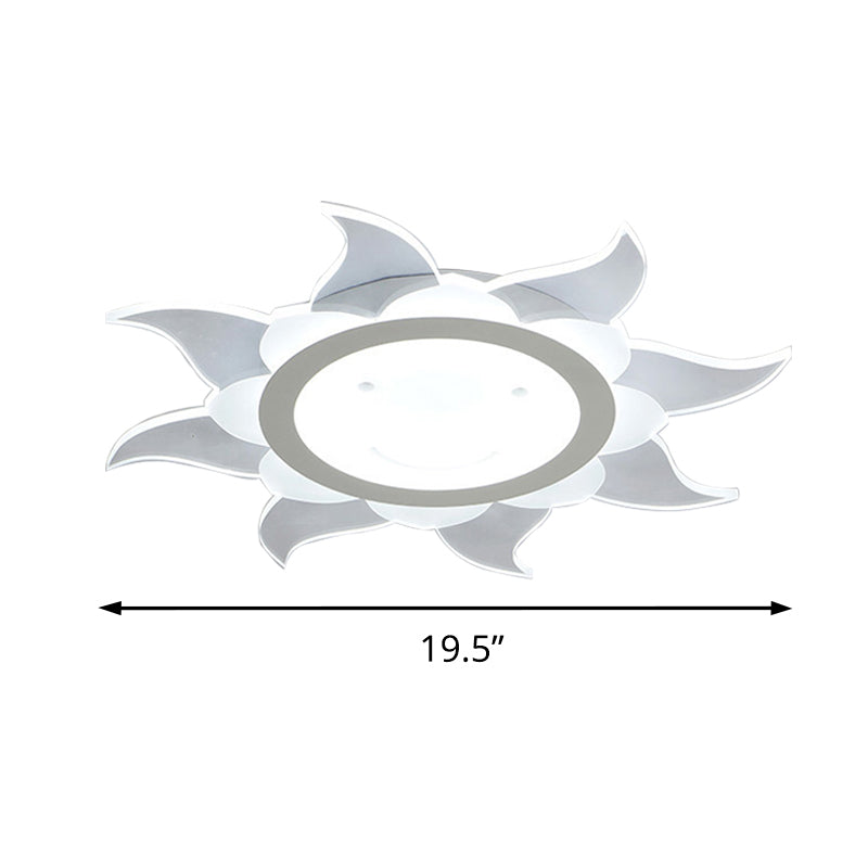 White Blazing Sun Ceiling Mount Light Modern Stylish Acrylic LED Ceiling Lamp for Dining Room