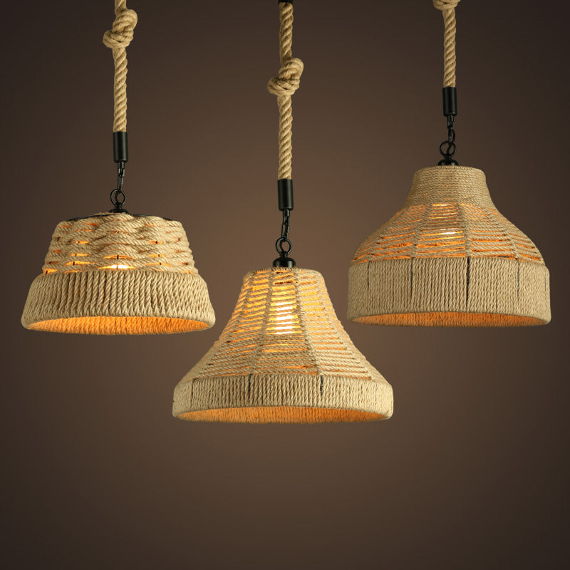 Einzelhandwerk Jute Seil Drop Pendell