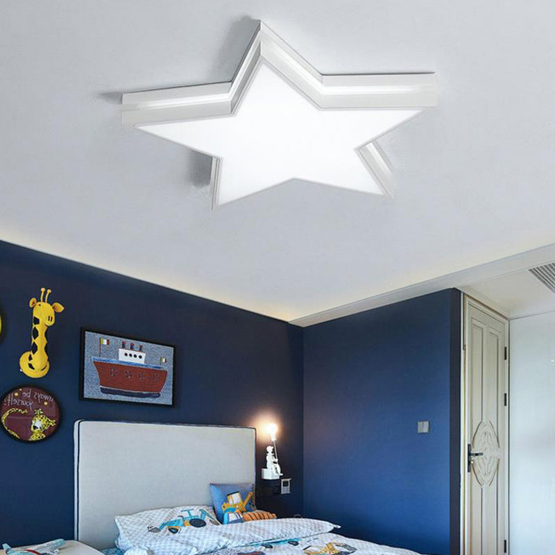 Slim Panel Star Inbouwlamp Kinder acryl LED-plafondlamp in wit voor jongensslaapkamer
