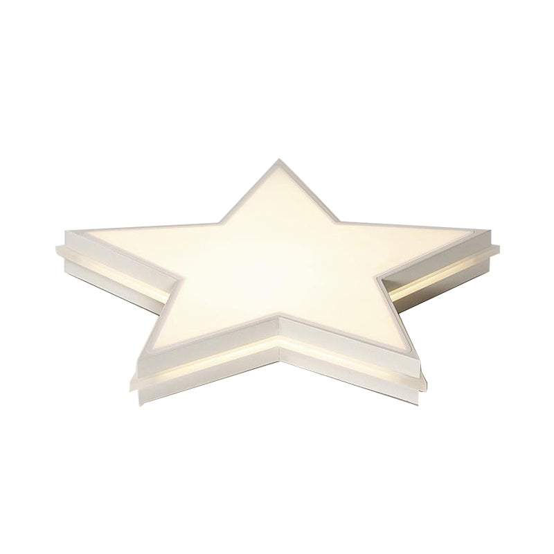 Slim Panel Star Inbouwlamp Kinder acryl LED-plafondlamp in wit voor jongensslaapkamer