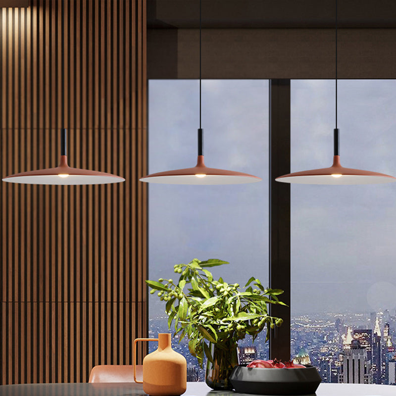Soucoun volant en aluminium suspendu léger nordique 1-Light Orange / gris / plafond blanc pour salle à manger