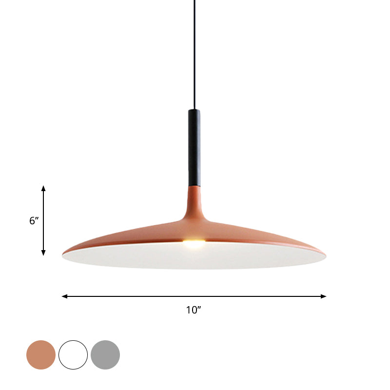 Soucoun volant en aluminium suspendu léger nordique 1-Light Orange / gris / plafond blanc pour salle à manger