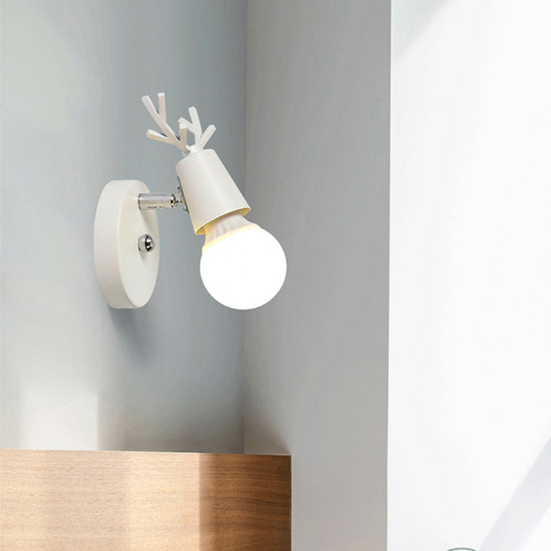 Polygon Cage/Antler Lampada da parete da letto Metallic 1 Testa Nordic Regolabile Lampada a parete in nero/Blu/Bianco