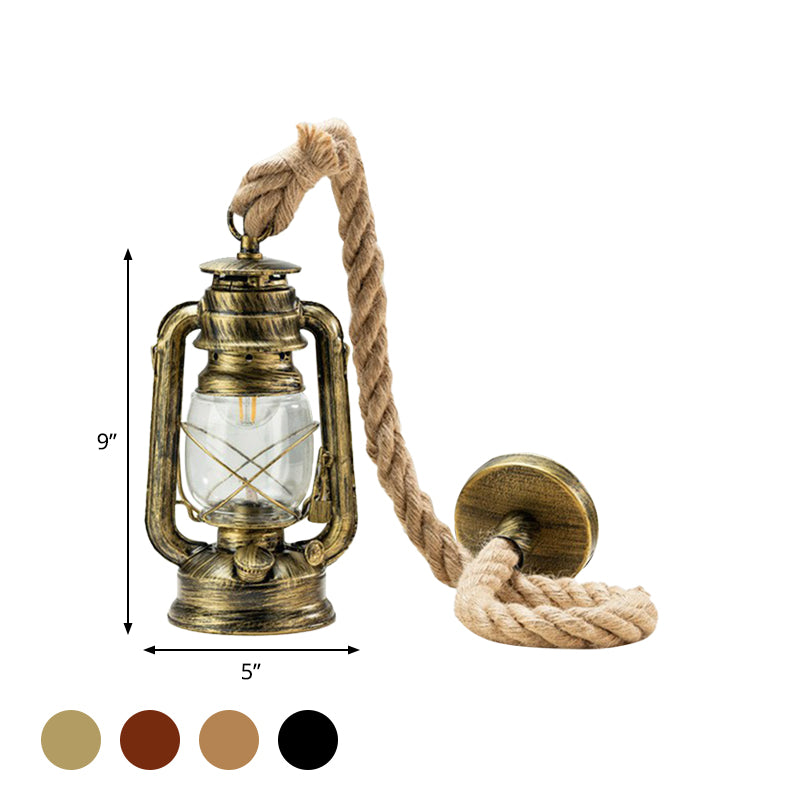 Kupfer/Gold/Bronze -Kerosin Hanging Lampe Küste klares Glas 1 Glühbettpendel -Leuchte mit Seilschnur