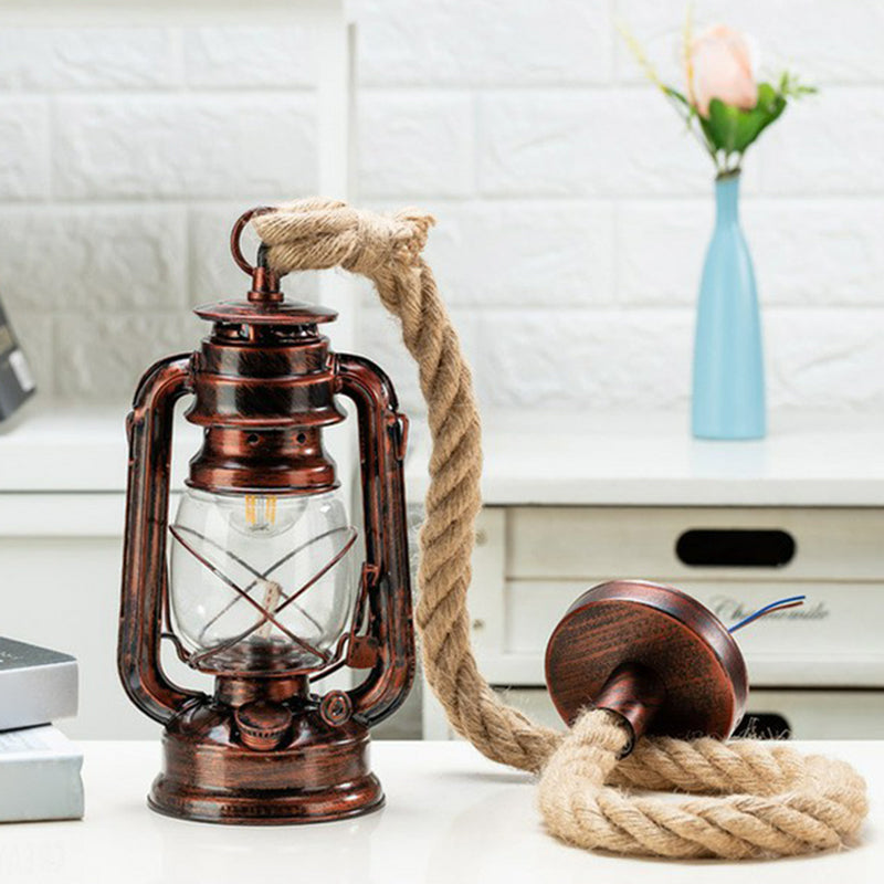 Kupfer/Gold/Bronze -Kerosin Hanging Lampe Küste klares Glas 1 Glühbettpendel -Leuchte mit Seilschnur