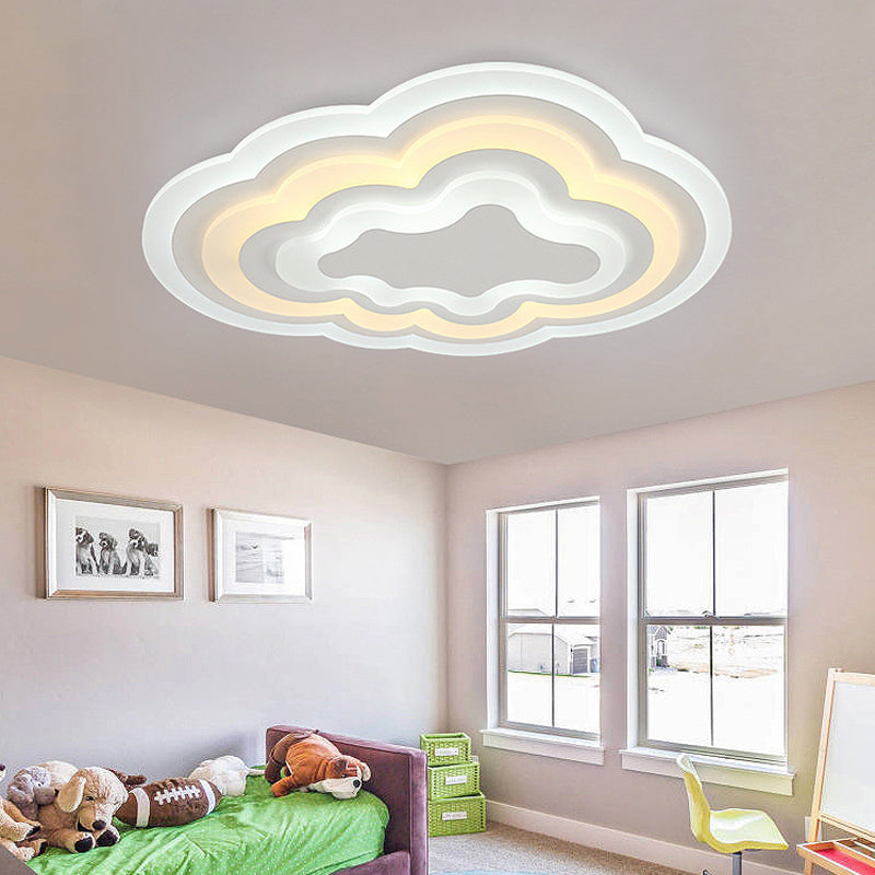 Plafonnier LED blanc en acrylique, Simple et élégant, en forme de nuage, pour porche de la maternelle