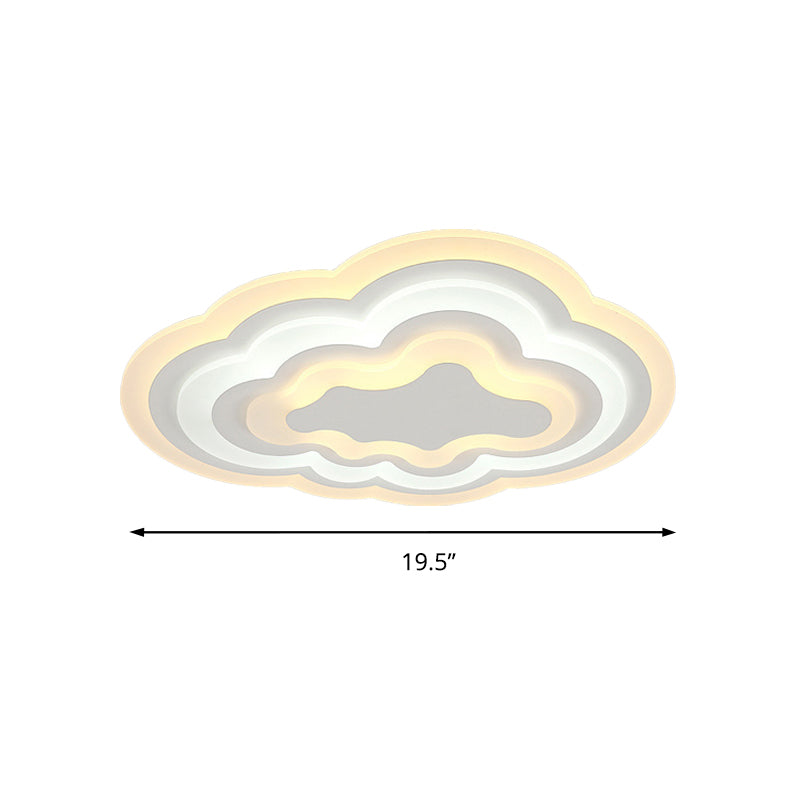Plafonnier LED blanc en acrylique, Simple et élégant, en forme de nuage, pour porche de la maternelle