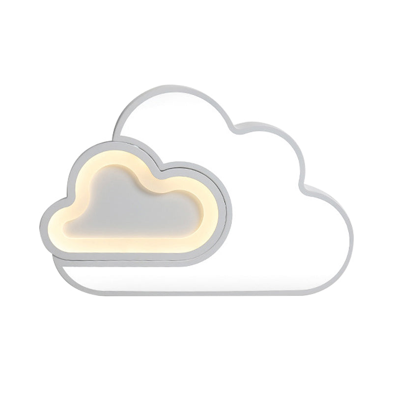 Flat Cloud LED-plafondmontagelamp, hedendaagse acrylplafondlamp in wit voor kinderslaapkamer
