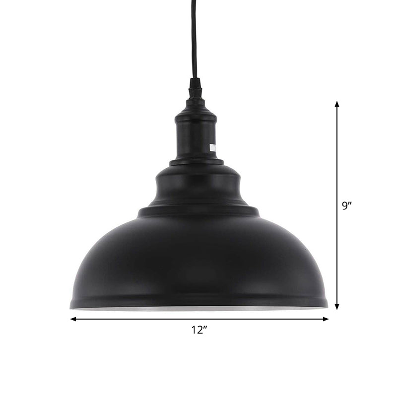 Metall Black Hanging Leuchte Schüssel 1 Kopf Industriedecke Anhängerlampe mit Plug-in-Kabel