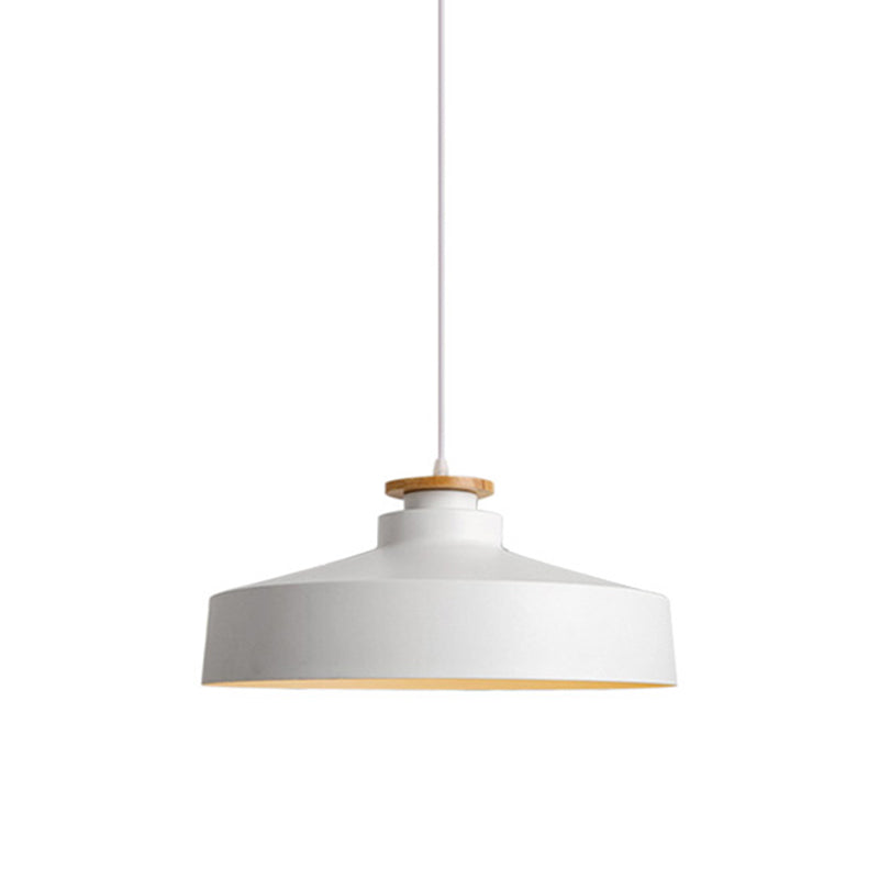 Luz de metal de 1 luz Luz de lámpara Vintage Black/White Pot Tail en forma de comedor Luz de techo