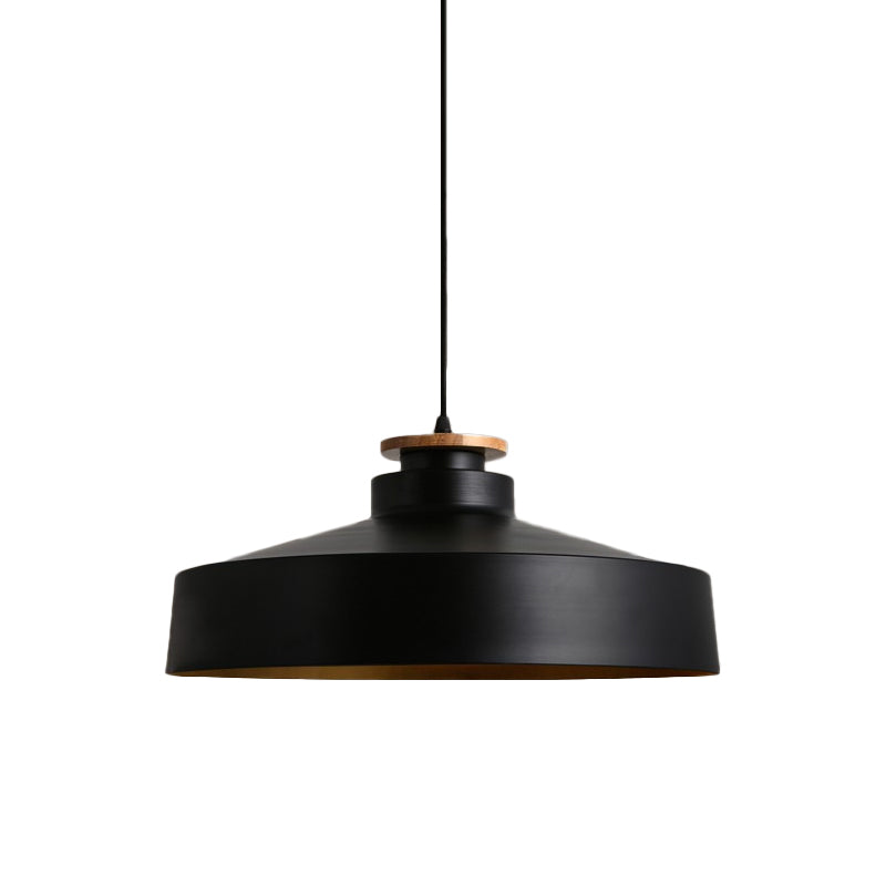 Luz de metal de 1 luz Luz de lámpara Vintage Black/White Pot Tail en forma de comedor Luz de techo