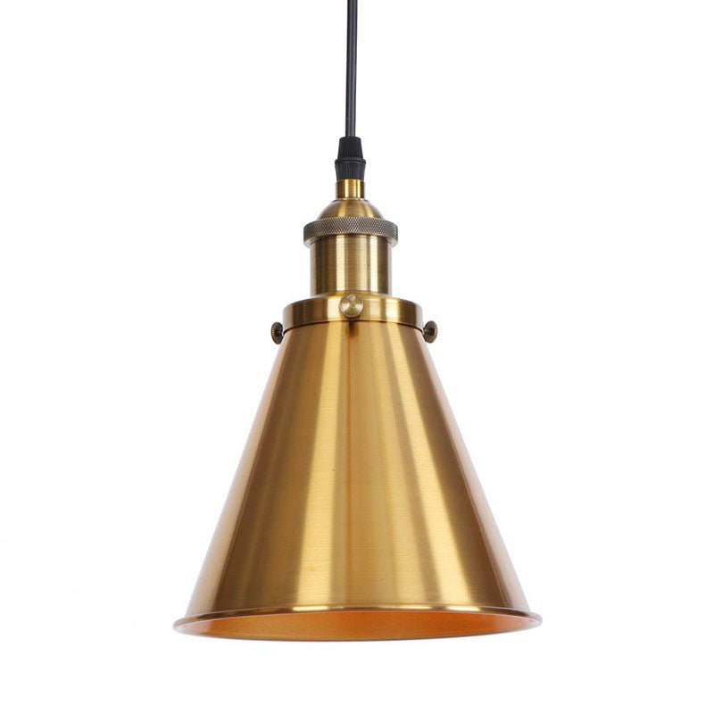 Óxido/cobre/lámpara colgante en forma de cuerno de latón metal industrial de 1 péndulo péndulo