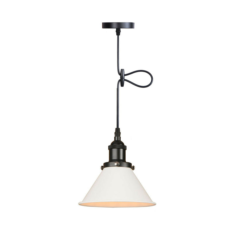 Broll-Trim-Kegel-Eisen anheizt helles industrielles industrielles Einzel-Bulb-Küchenstangenpendel Licht in Schwarz/Kupfer/Rost mit Kabelgriff