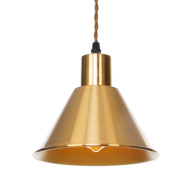 Bronze Finish Disc / Dome / Cone Plafond Lampe de plafond Anited Fer Single-Bulb Dining Salle suspendue Pendre Lumière