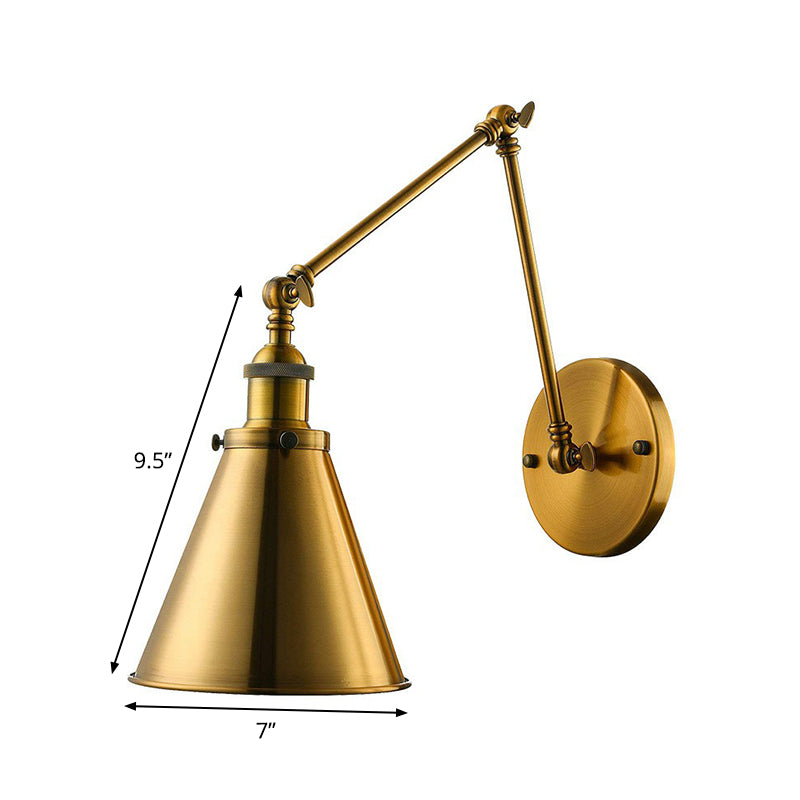 1 Côté de tête Mur Muroir Light Industrial Brass Iron Swing Bras LECTURE MUR LEAT MUR POUR STUDIO