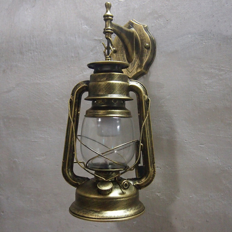 Transparent Glass Bronze/Black Wall Light Kerosene 1 Bulb Nautical Wall Mounted Lamp for Foyer