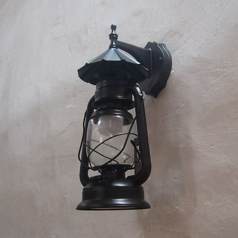 Transparent Glass Bronze/Black Wall Light Kerosene 1 Bulb Nautical Wall Mounted Lamp for Foyer