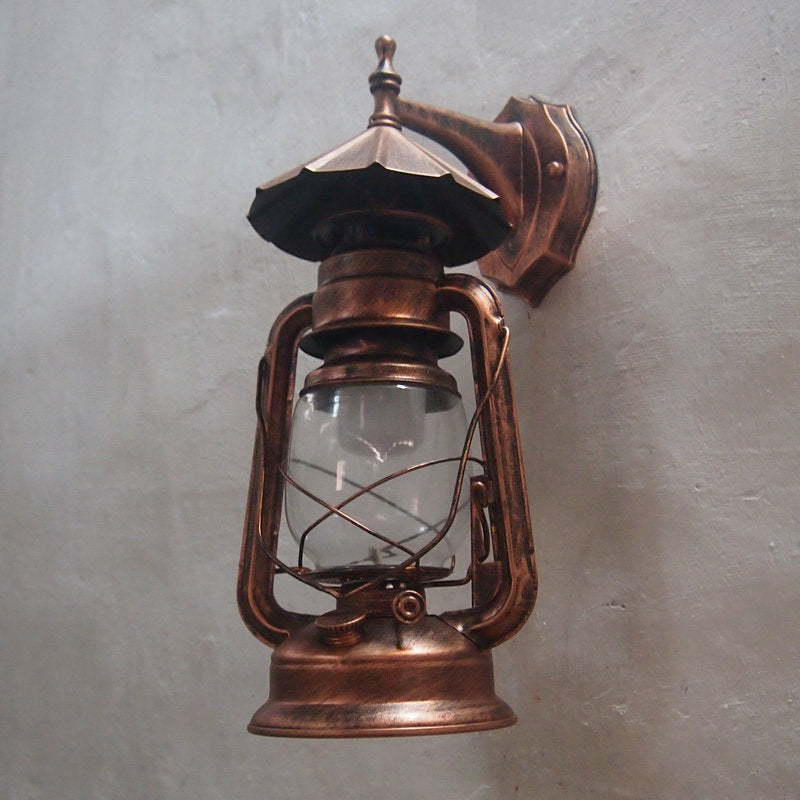 Transparent Glass Bronze/Black Wall Light Kerosene 1 Bulb Nautical Wall Mounted Lamp for Foyer
