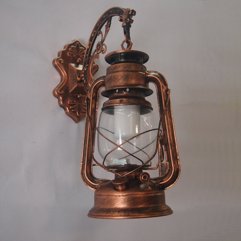 1-Licht-Kerosin-Wandmontage-Beleuchtung Nautical Schwarz/Kupfer/Bronze Klare Glaswandlampenlampe für Esszimmer