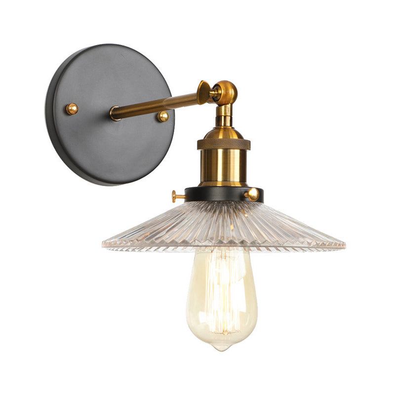 Schüssel/Kürbis/ausgestattetes Bett mit Lesen Wandlampe Antique Clear Glass 1 Glühbirne Schwarz-Brass-Wandleuchte mit Drehgelenk