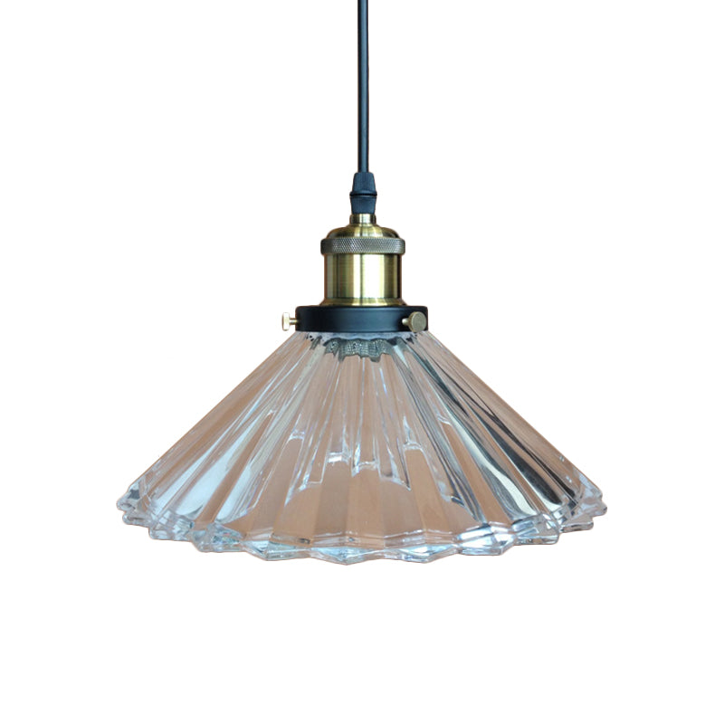 Konisches Schlafzimmer kleine Suspension Lampe rustikales, gerippt
