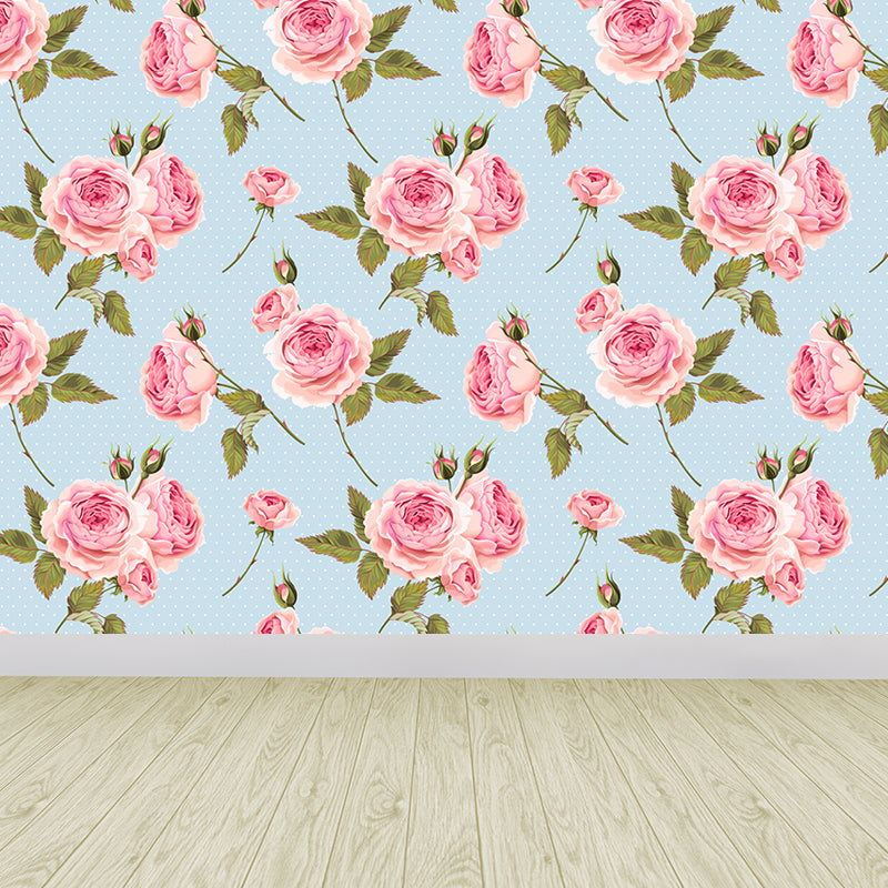 Full Size Stylish Wall Mural Decal Pastel Rose Wall Covering, Custom Size Available