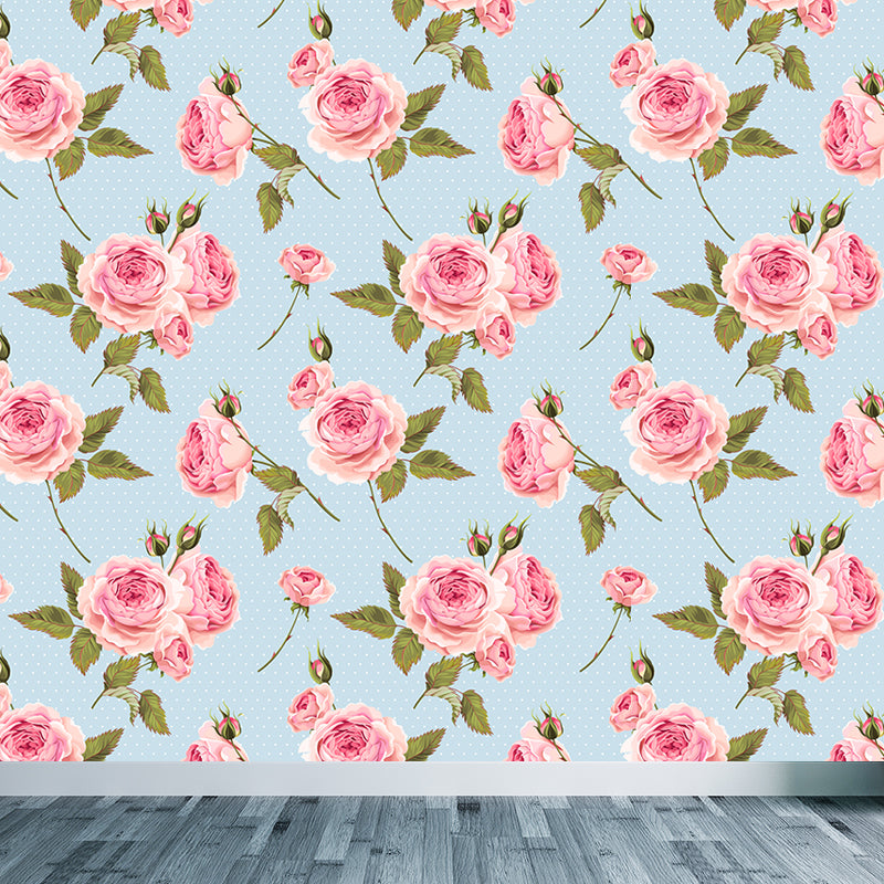 Full Size Stylish Wall Mural Decal Pastel Rose Wall Covering, Custom Size Available