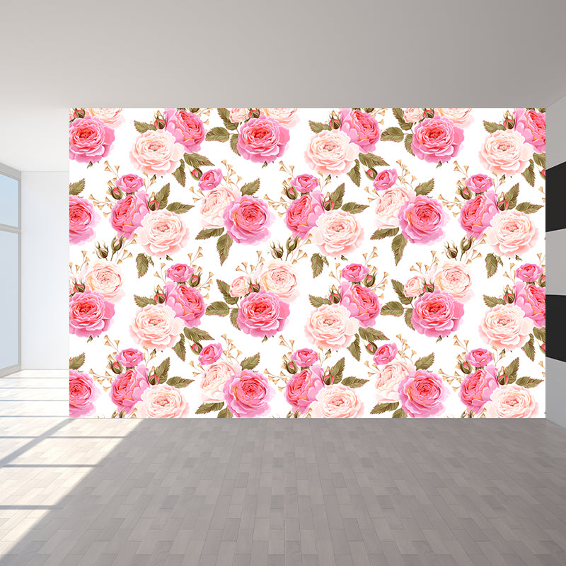 Full Size Stylish Wall Mural Decal Pastel Rose Wall Covering, Custom Size Available