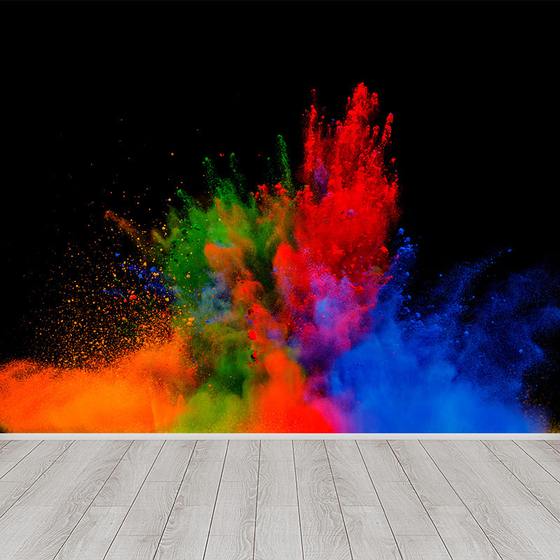 Huge Rainbow Explosion Mural Decal Modern Novelty Abstract Wall Art in Multi Color