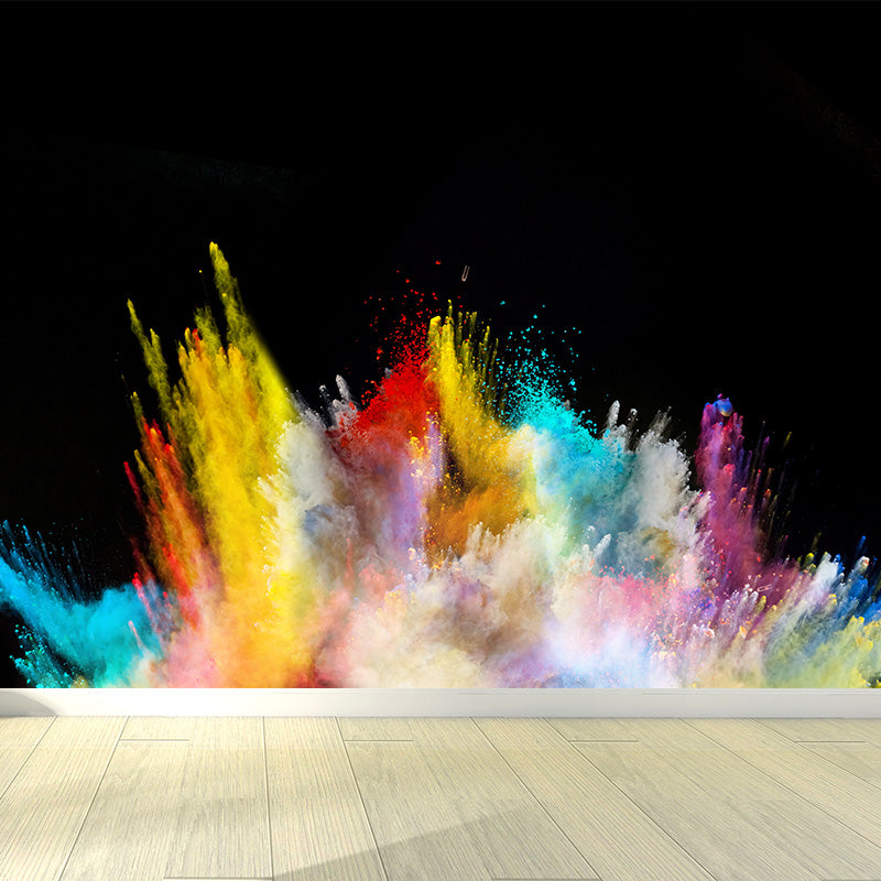 Huge Rainbow Explosion Mural Decal Modern Novelty Abstract Wall Art in Multi Color