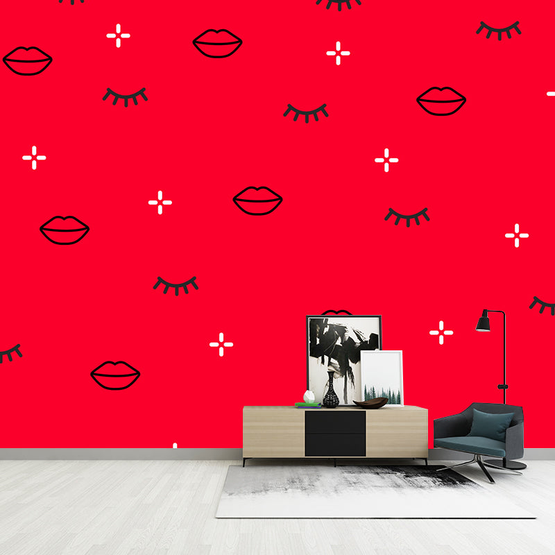 Bright Color Geometric Shapes Mural Stain-Proof Modern Living Room Wall Art, Made to Measure