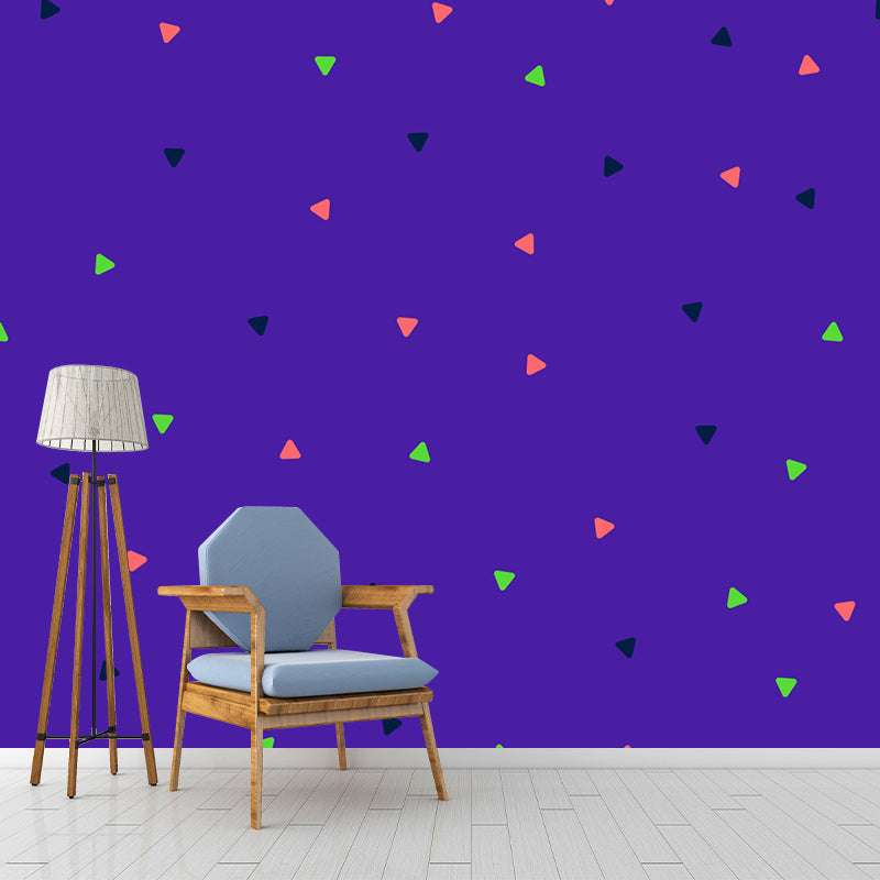 Bright Color Geometric Shapes Mural Stain-Proof Modern Living Room Wall Art, Made to Measure