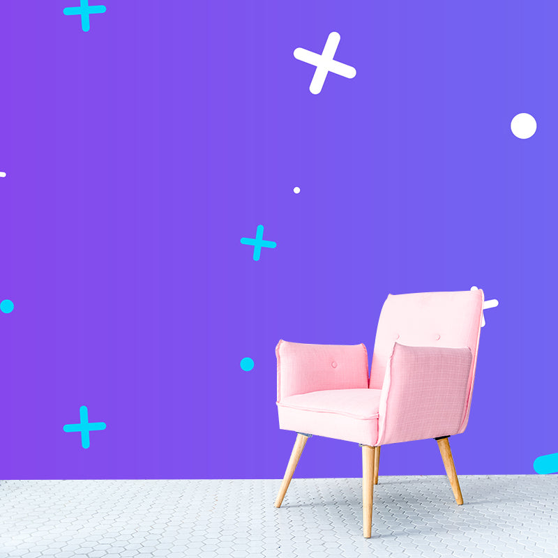 Illustration Geometrical Mural Decal Whole Wall Covering for Bedroom, Custom Print