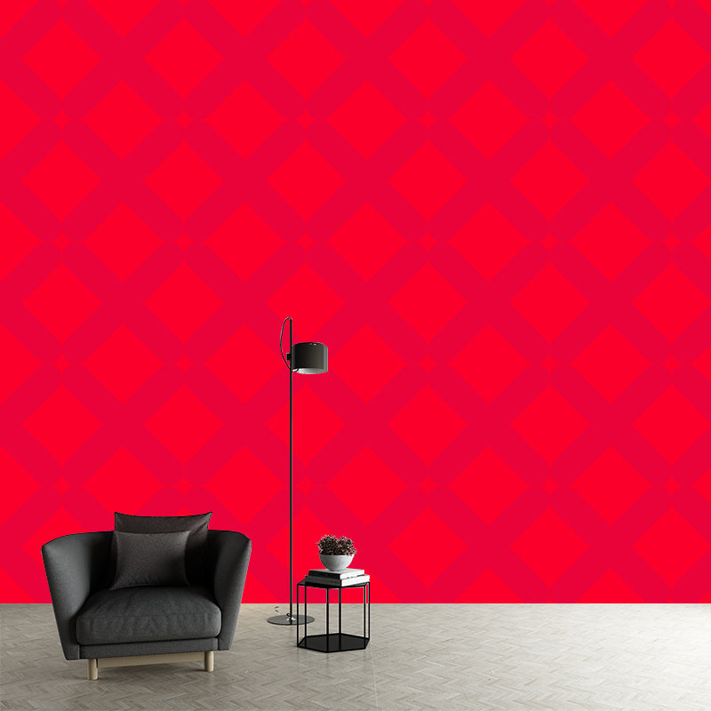 Contemporary Geometric Patterned Mural Non-Woven Waterproof Pastel Wall Art for Bedroom