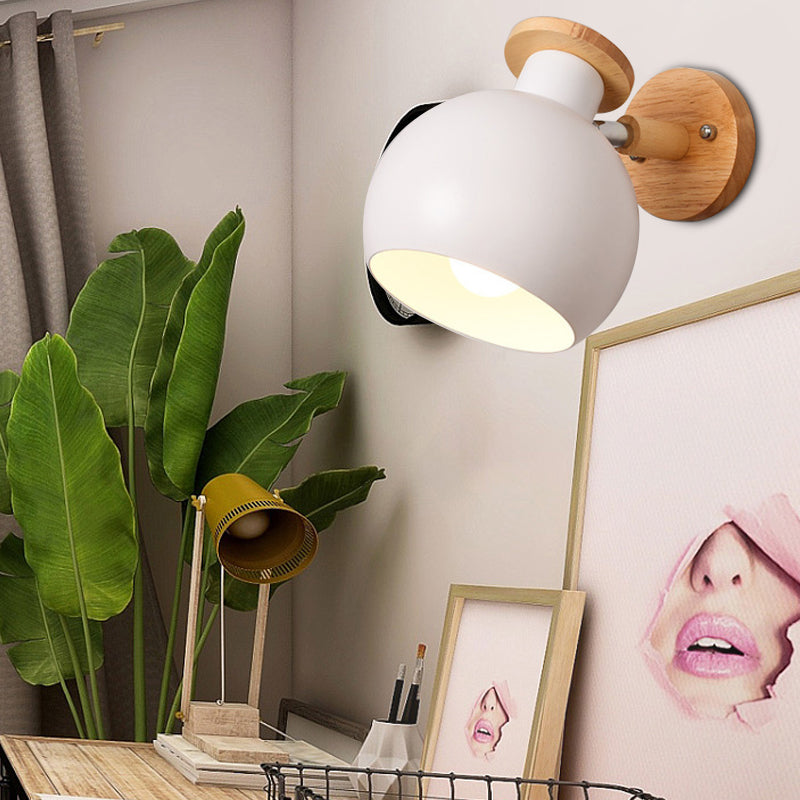 Circle Study Room Wall Sconce Metal Modern Style 1 Light Candy Colored Wall Light