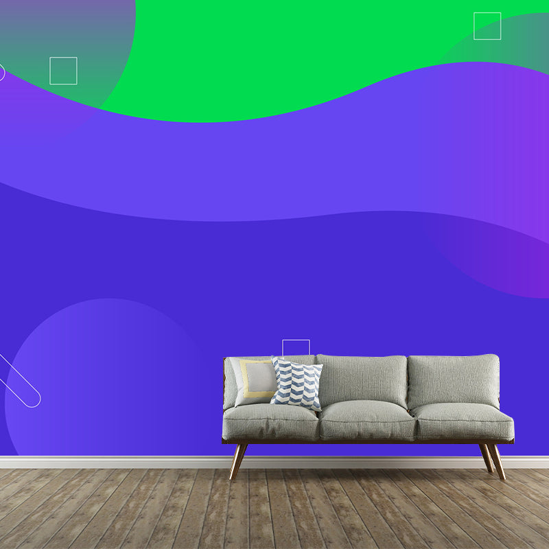 Moisture Resistant Geometry Wall Mural Modernism Non-Woven Fabric Wall Decor, Custom Made